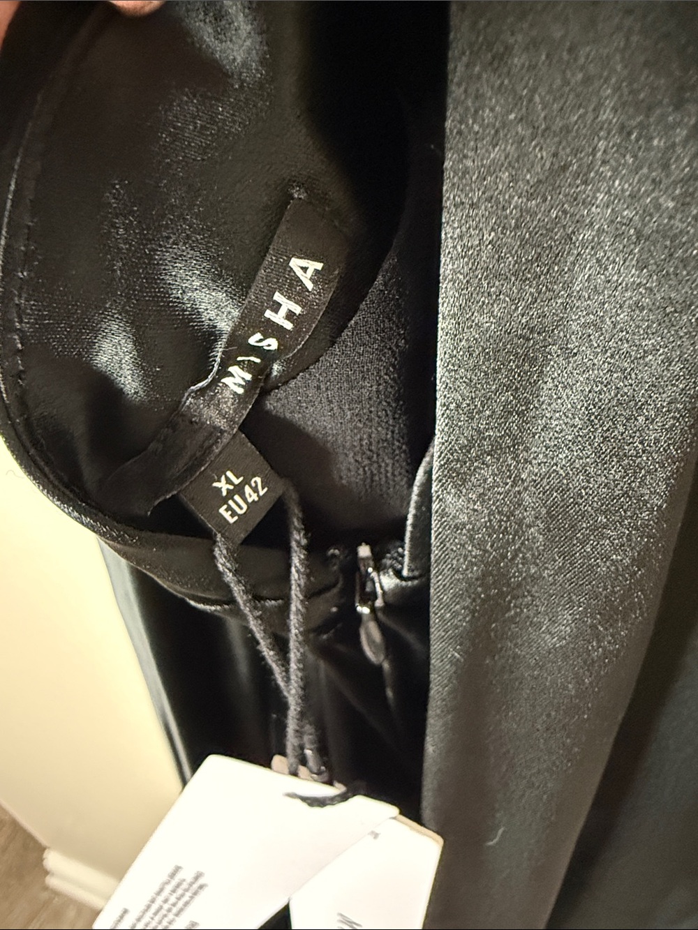 MISHA The Cameron Satin Dress Black - Picture 10 of 10